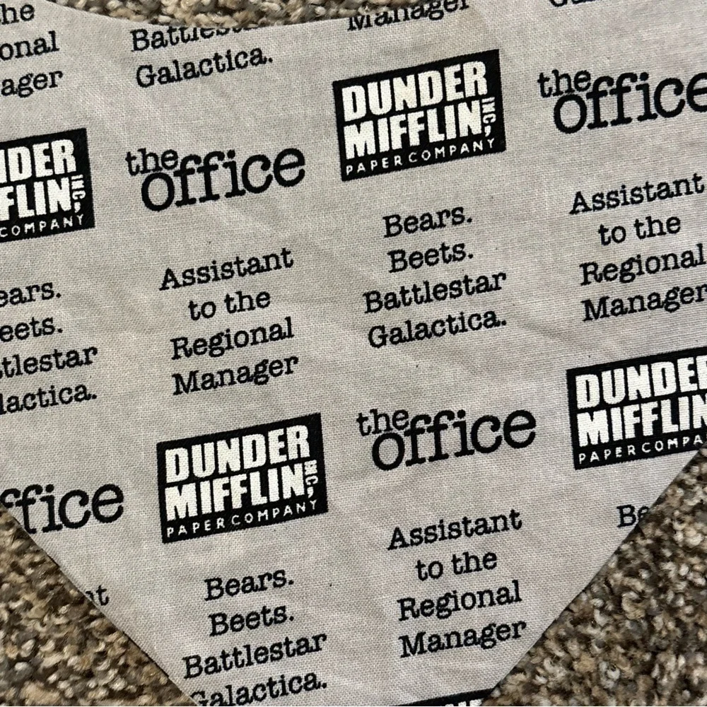 The Office Print Dog Bandana Michael Scott- Pet Accessory for small-med size